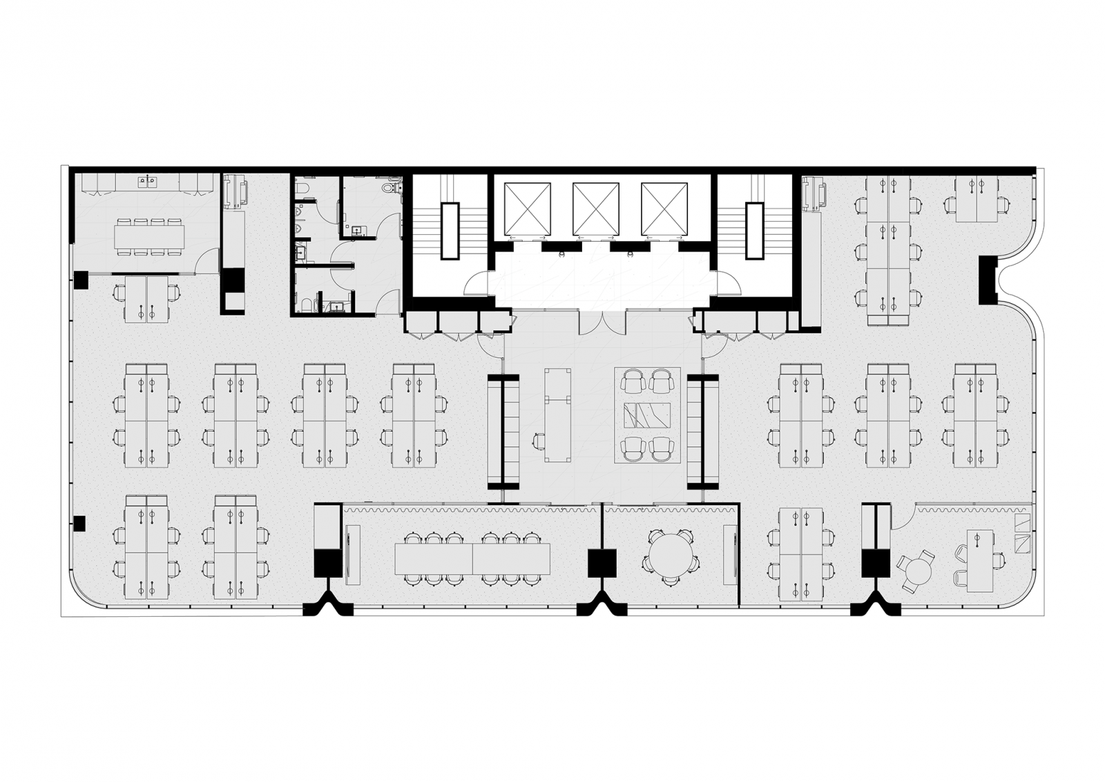 Podium floorplan, level 5, single tenancy, 1:10 population ratio